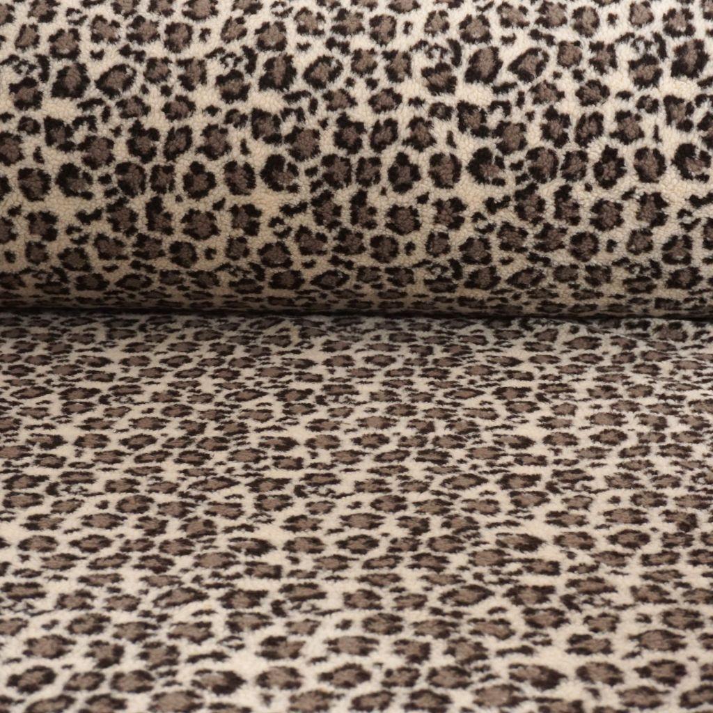 Teddyplüsch Fellimitat Leo Panther braun beige
